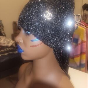CHANEL Black Sequin Hat